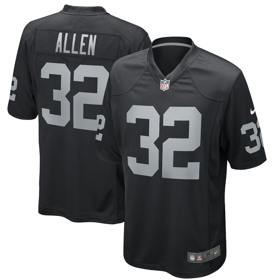 Men Oakland Raiders 32 Marcus Allen Nike Black Game Retired Player NFL Jersey